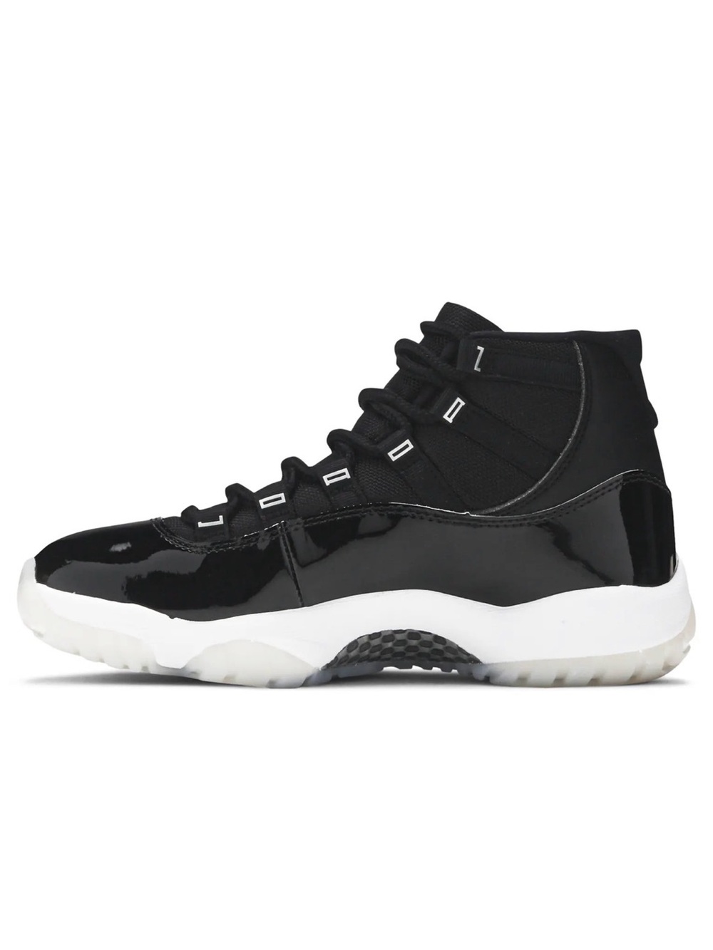 Jordan 11 Retro Woman  Black White Patent Leather High Top Sneakers
